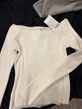 Waffle Brandy Melville off the shoulder long sleeve